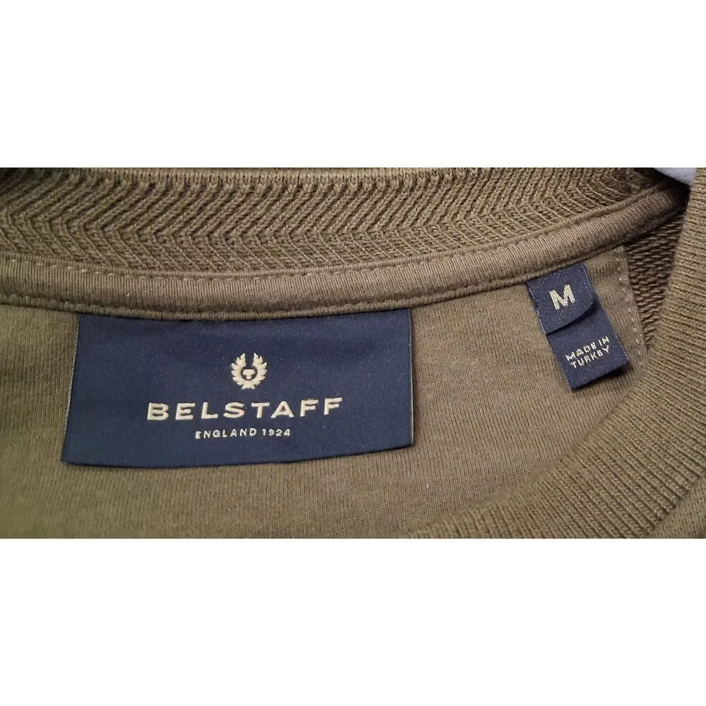 Belstaff mens medium army green sweatshirt pullover longsleeve